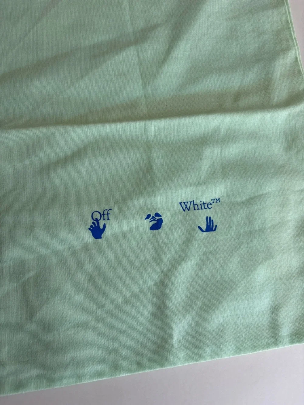 Off-White Mint Green Drawstring Pouch Dust Bag